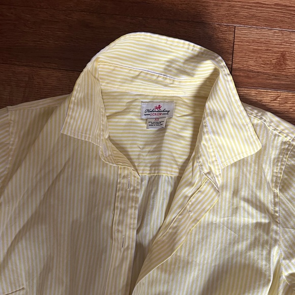 Yellow Striped Button-Up Shirt J crew xs - Picture 3 of 4
